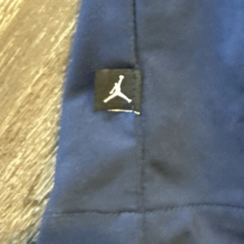 Jordan Full Zip Jacket Men's Medium Blue White Fleece Lined Elastic Waist